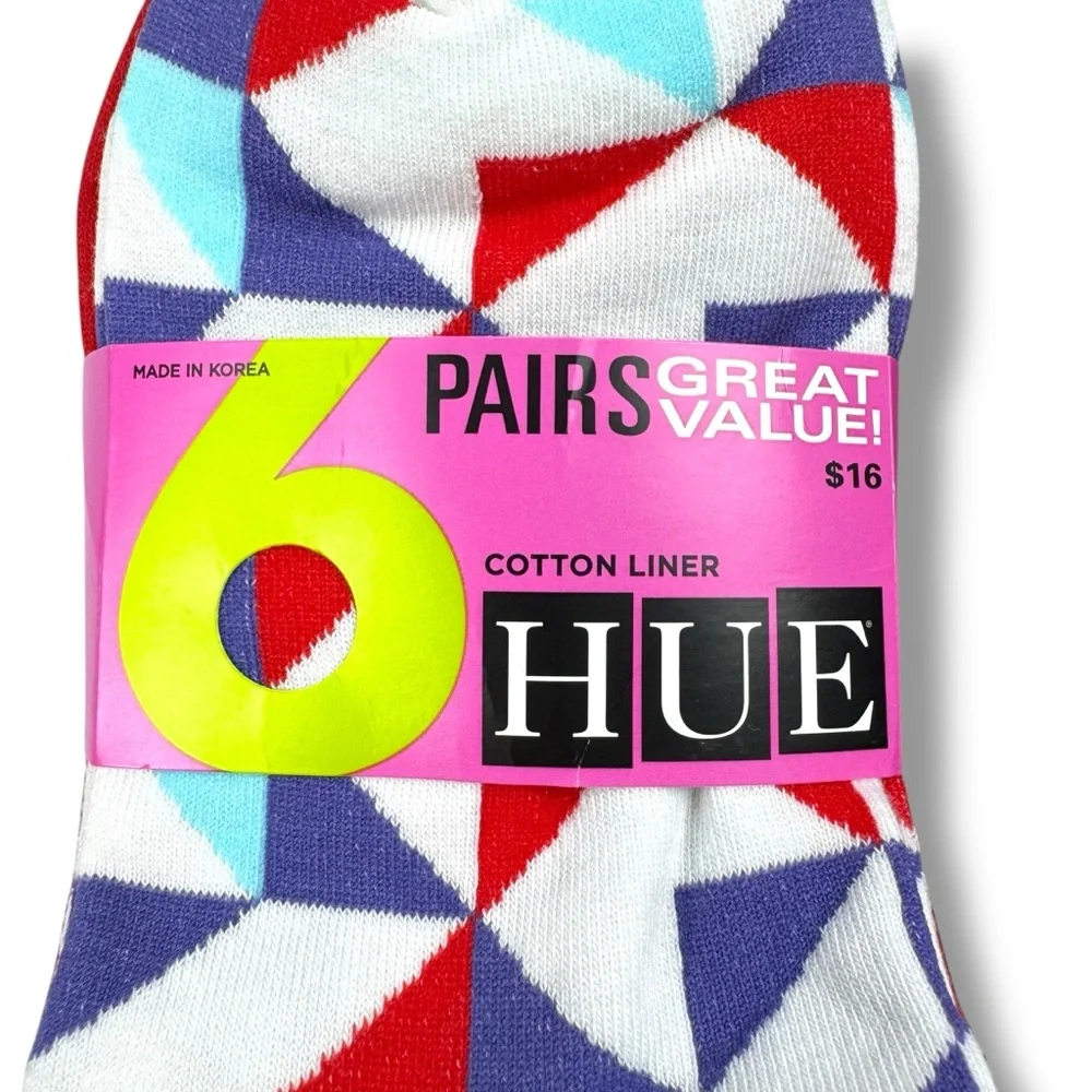 HUE Womens Cotton Sock Liner One Size Fits Most No Show Socks Multicolor 12 Pair